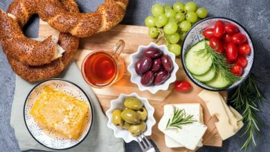 many different varieties of Turkish mixed breakfast