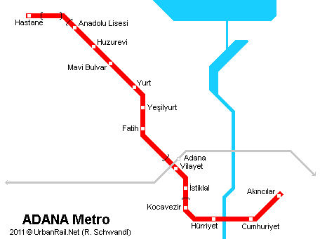 Adana subway map