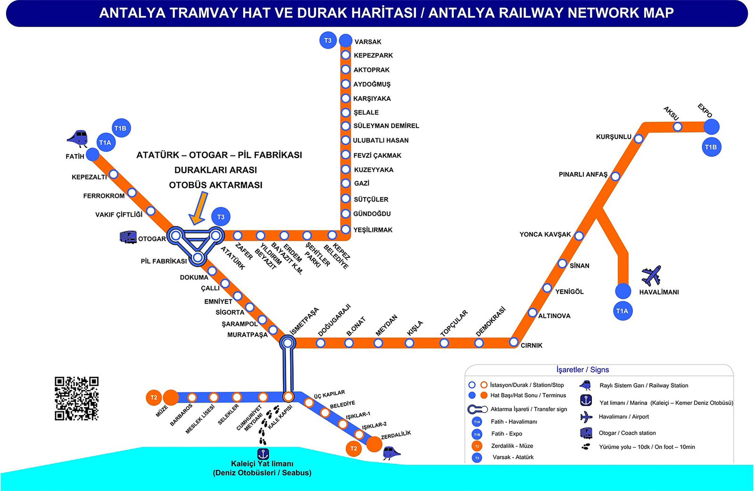 Antalya Tramway Map