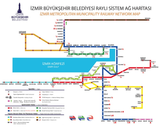 Izmir Subway Map