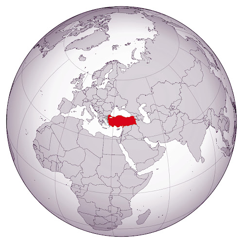 Turkey's Position on the World and World Map » Expat Guide Turkey