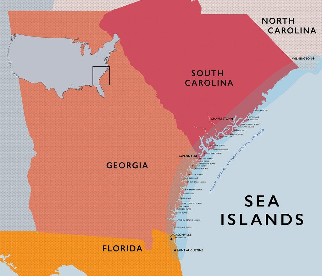 Gullah Geechee map