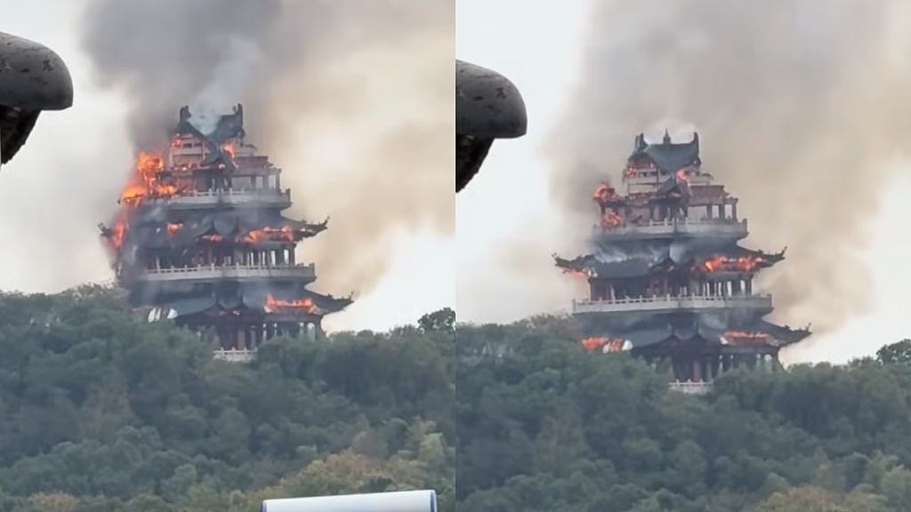 China 1500 Year Old Temple Fire