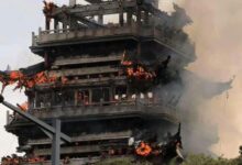 China 1500 Year Old Temple Fire
